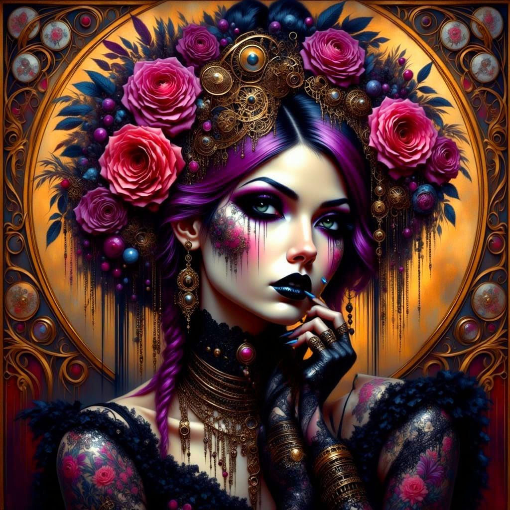 Victorian Gothic Beauty in Bold, Romantic Colors