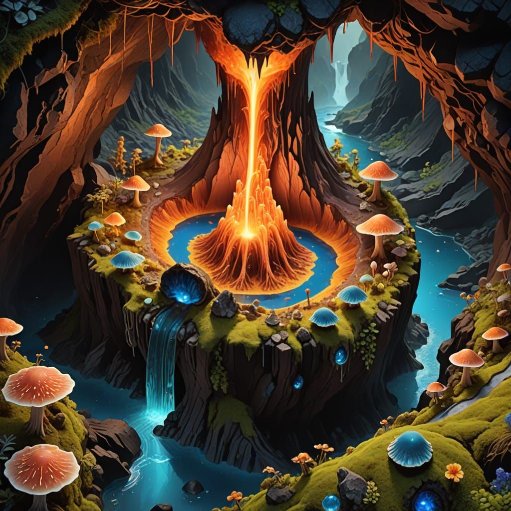 Miniature World Inside Petrified Volcano