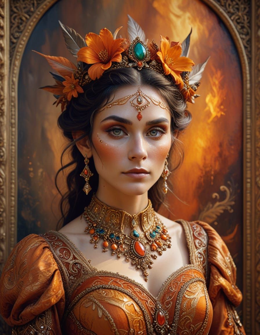 Regal Elf Queen in Warm Golden Light