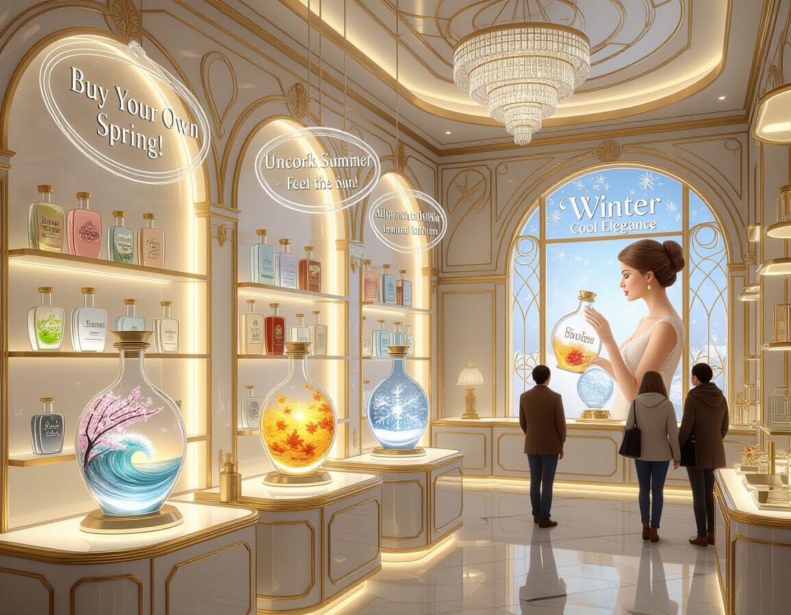 Seasons Emporium: Futuristic Boutique with Magical Crystal B...