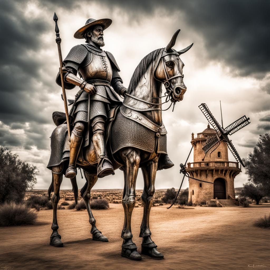 Hyperrealistic Image of Don Quijote de la Mancha