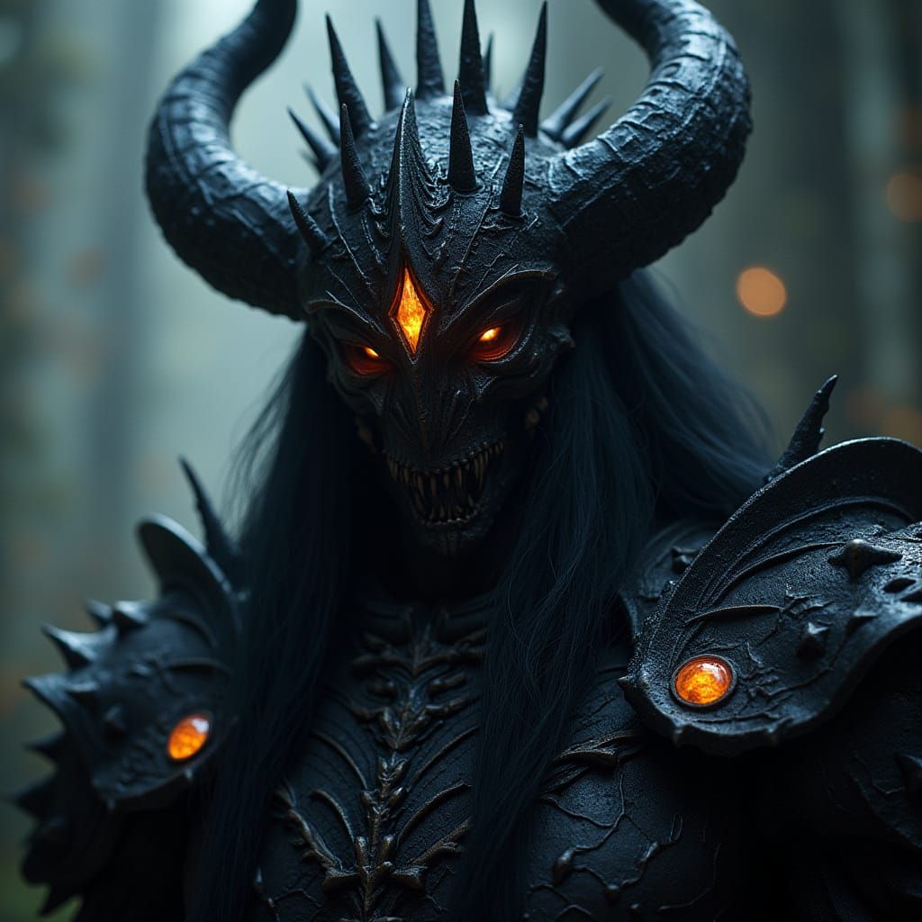Monstrous Dark Lord Morgoth in Ebony Armor