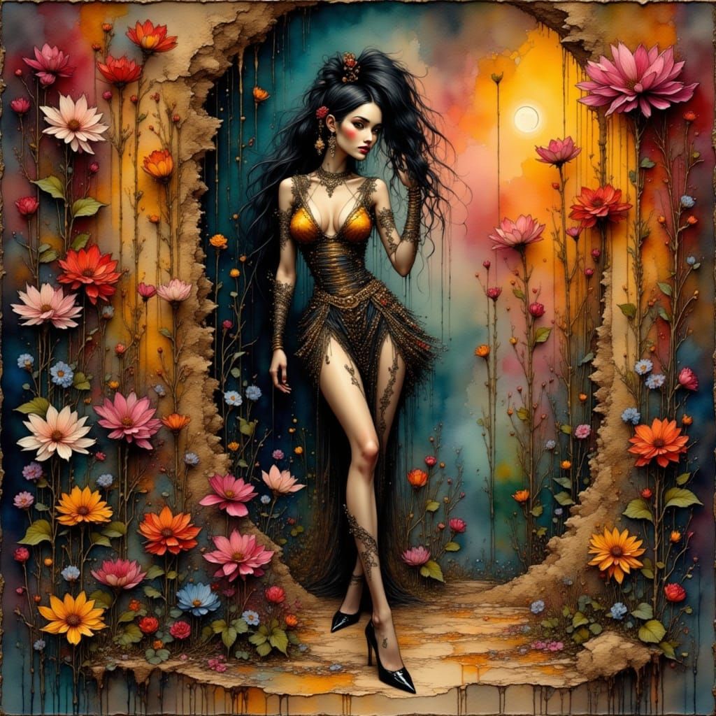 High Fashion Model in Surrealist Dreamscape