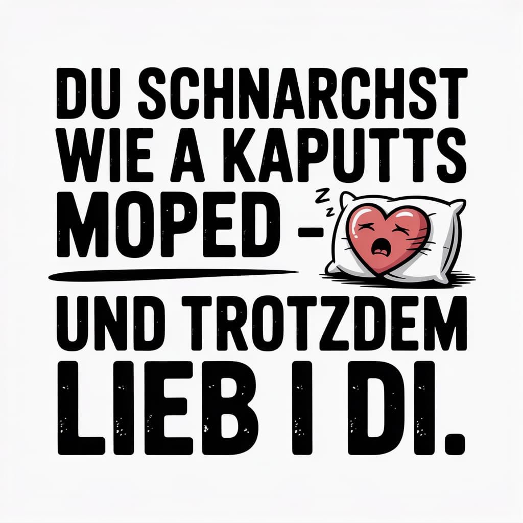 “Du schnarchst wie a kaputts Moped – und trotzdem lieb i di.”