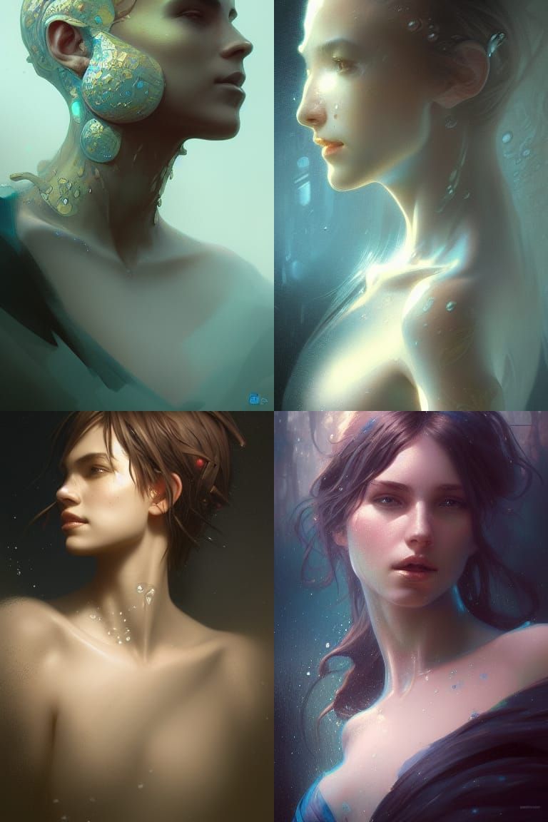 Water Sprite Portrait in Hyperdetailed Style