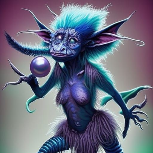 Bioluminescent Horror Goblin in Hyperrealistic Style