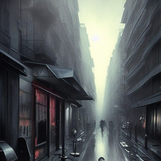 Sinister 1950s Paris Street Scene