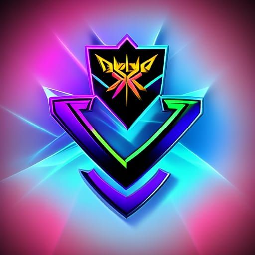 Synthwave Neon Logo with Retro Colors