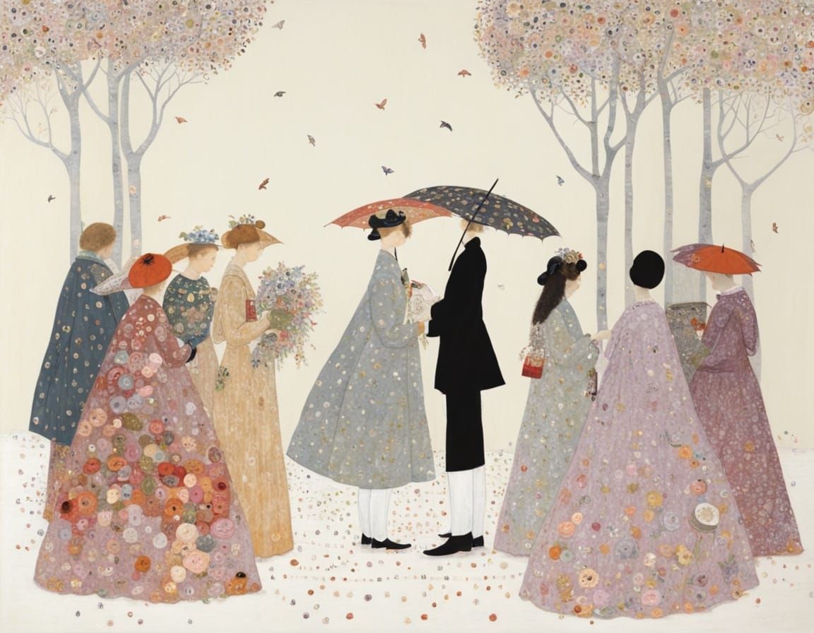 Art Nouveau Portrait in Gold Leaf Style