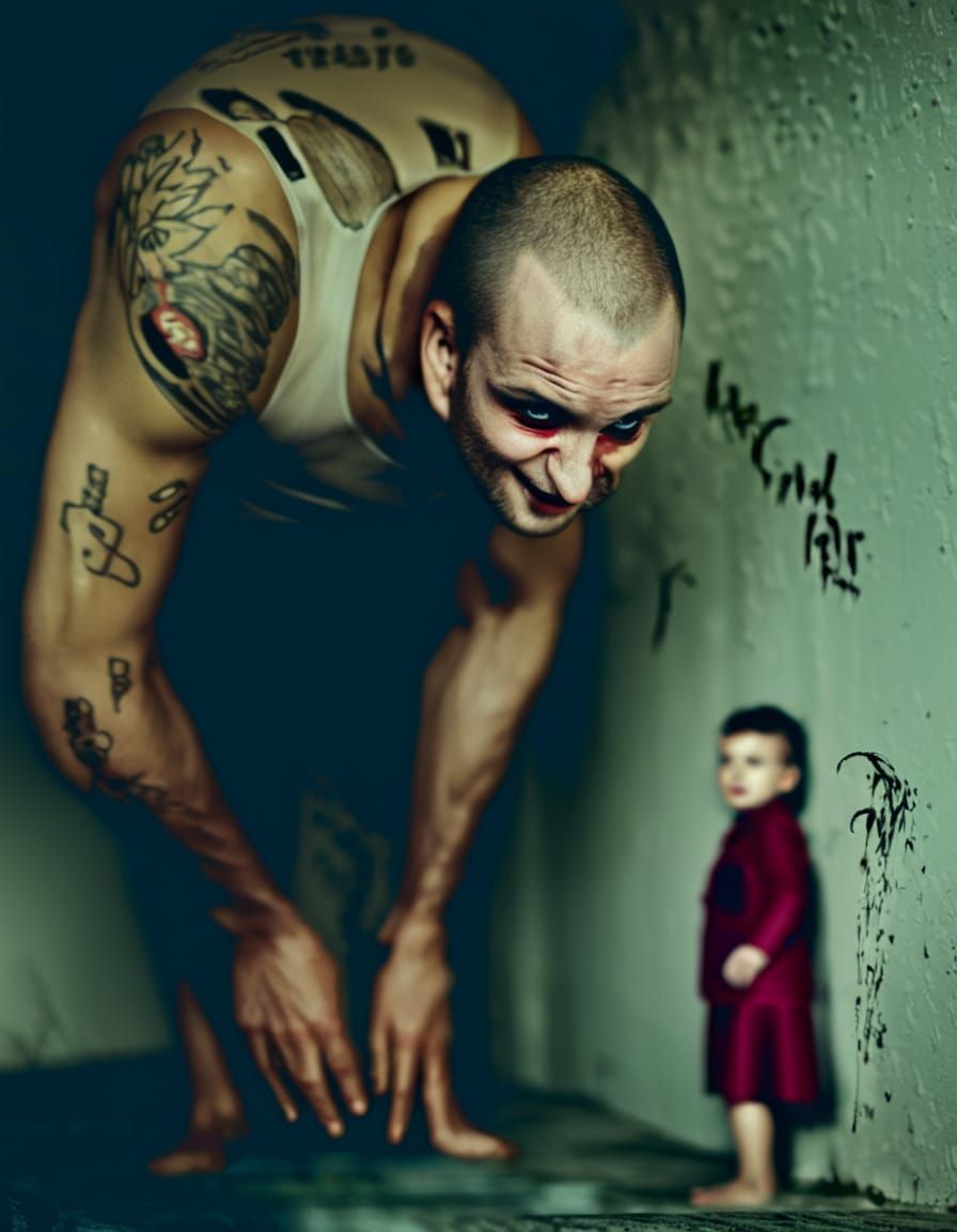 Moody Close-Up Portrait of a Horror Movie