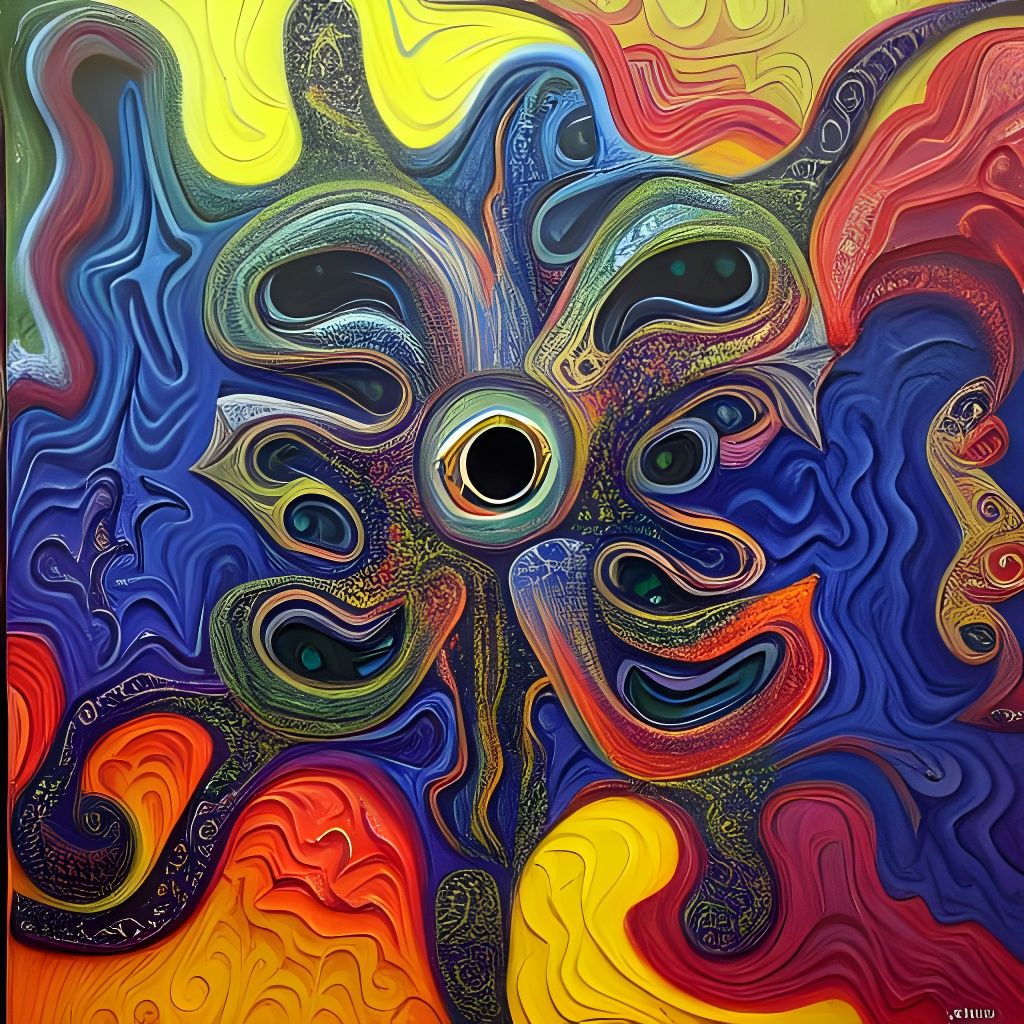 Surreal Impasto Horror Painting in Style of Sussel-Washingto...