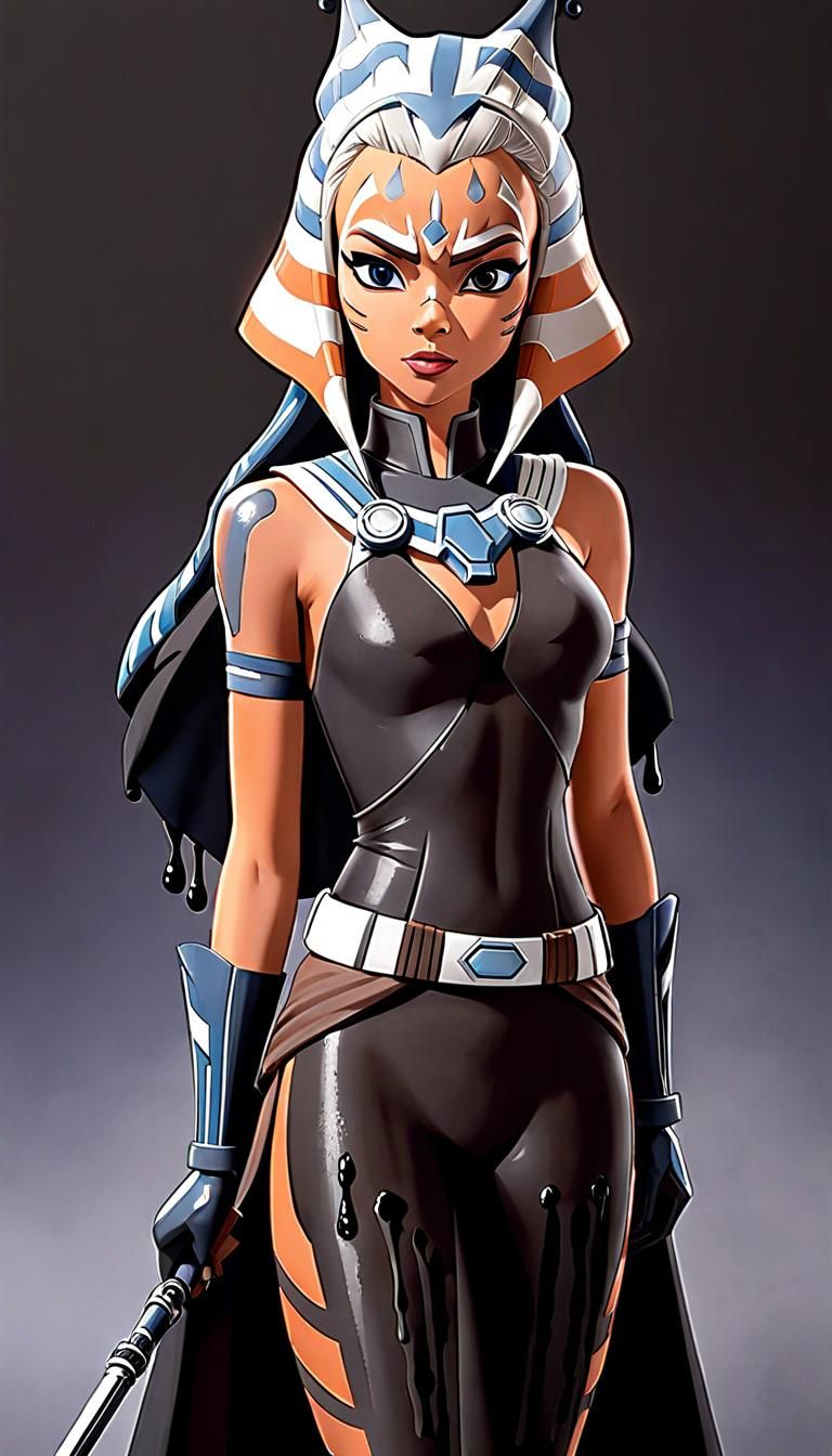 Ahsoka Tano Coated in Oily Black Sludge