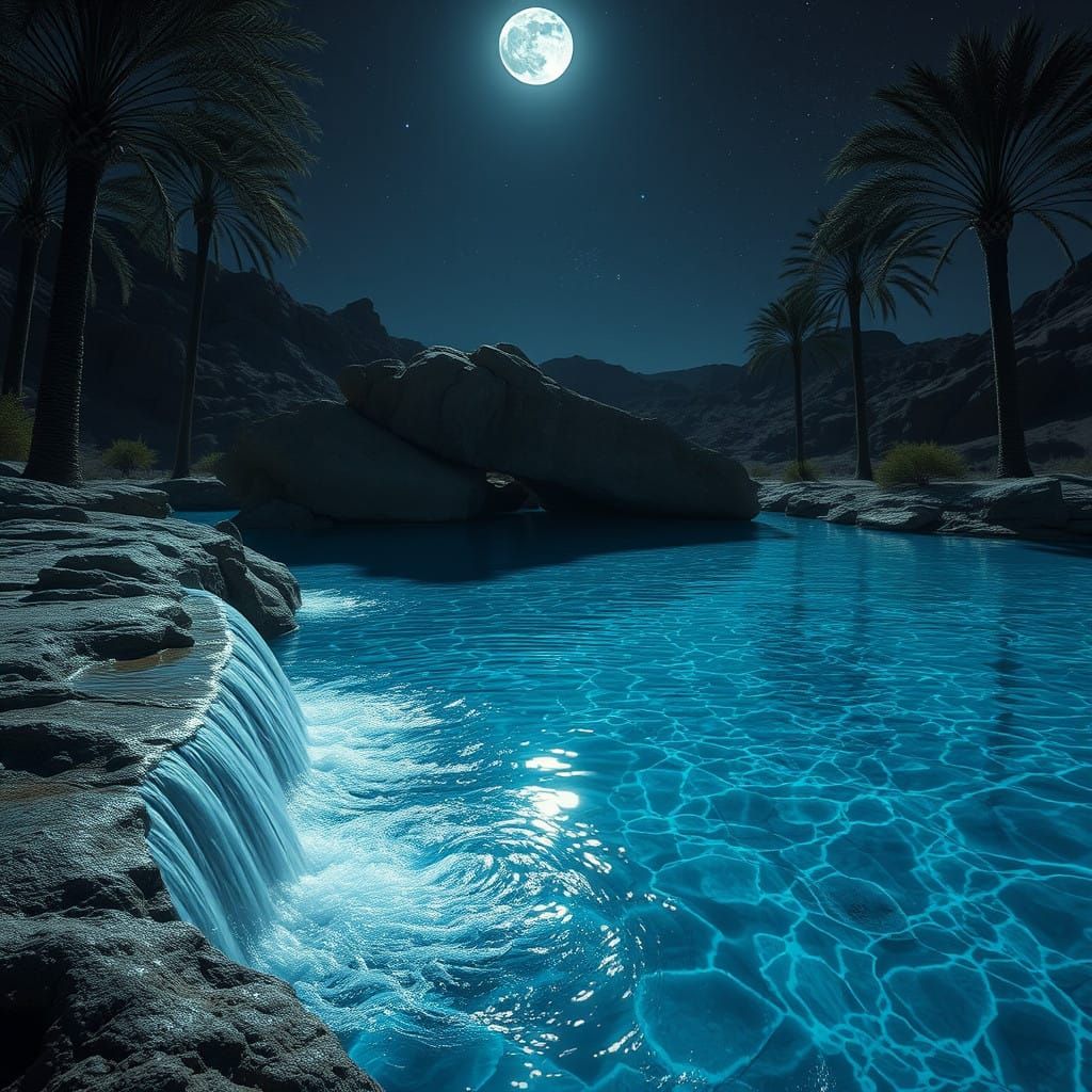 Midnight Oasis in Desert Bloom