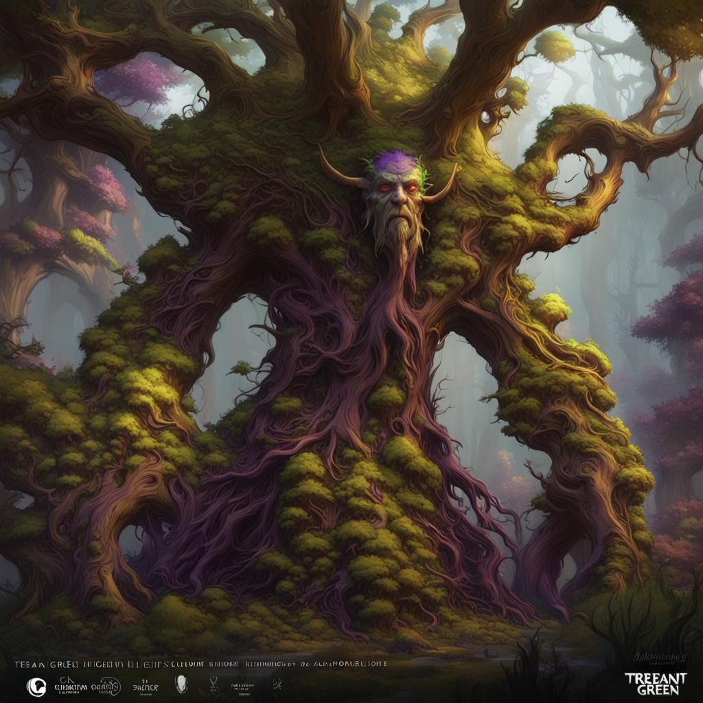 Hyperdetailed Treant in Dark Fantasy Style
