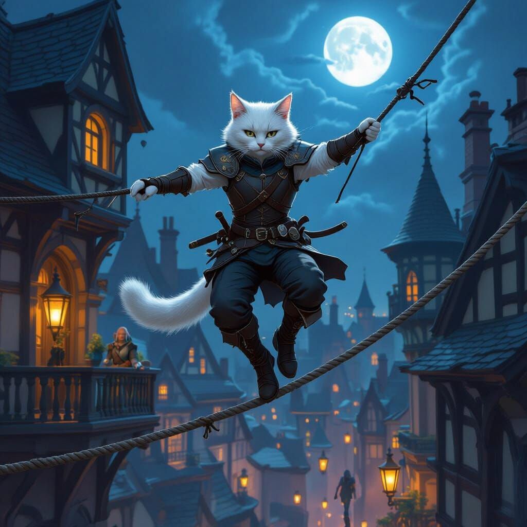 Catfolk Thief Runs Tightrope in Victorian England