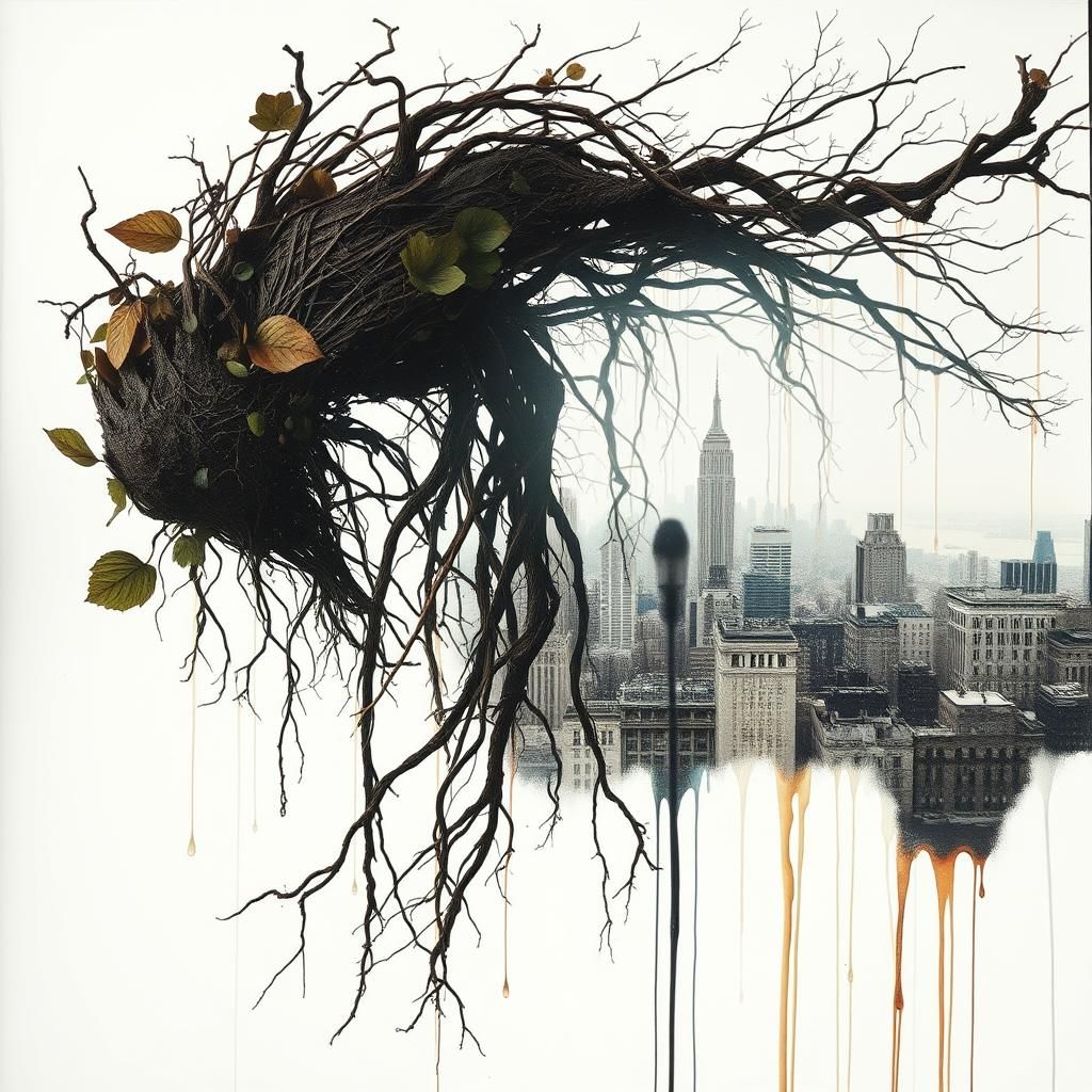 Surreal Root Creature Double Exposure New York