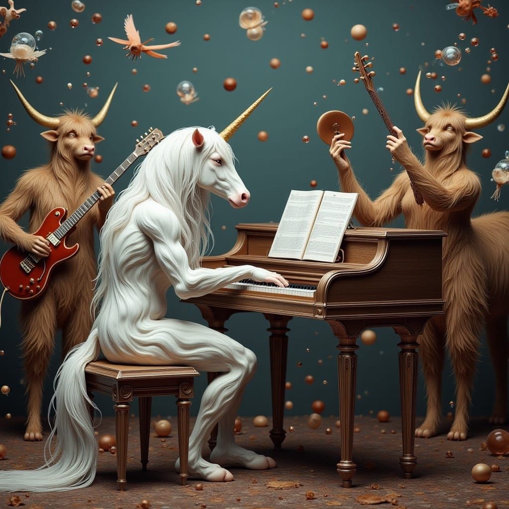 Unicorn and Cows Rock Band Performance