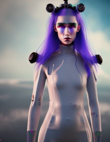 Grimes in Space: Cyberpunk 3D Art