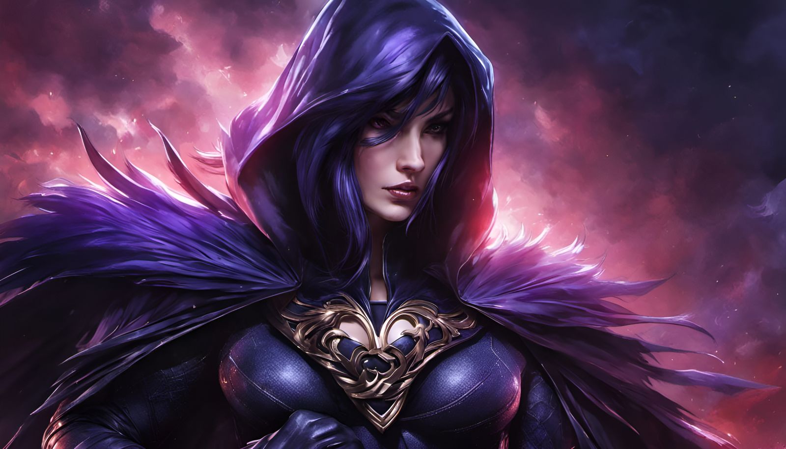 Raven of DC Universe: Detailed Digital Portrait