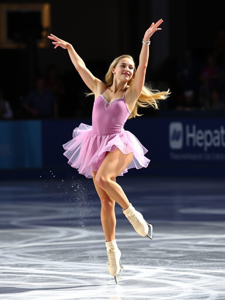 Princess Peach Figure Skating Triple Lutz in Cinematic Reali...