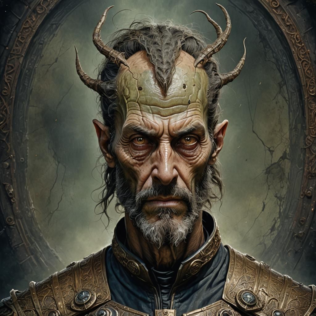 Alien Knight: Detailed Portrait in Fantasy Concept Art