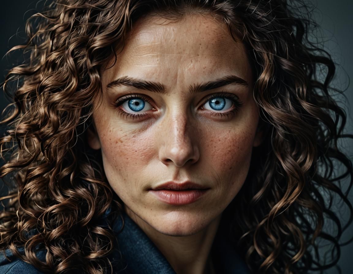 Woman with Heterochromia: High-Contrast Portrait Photography