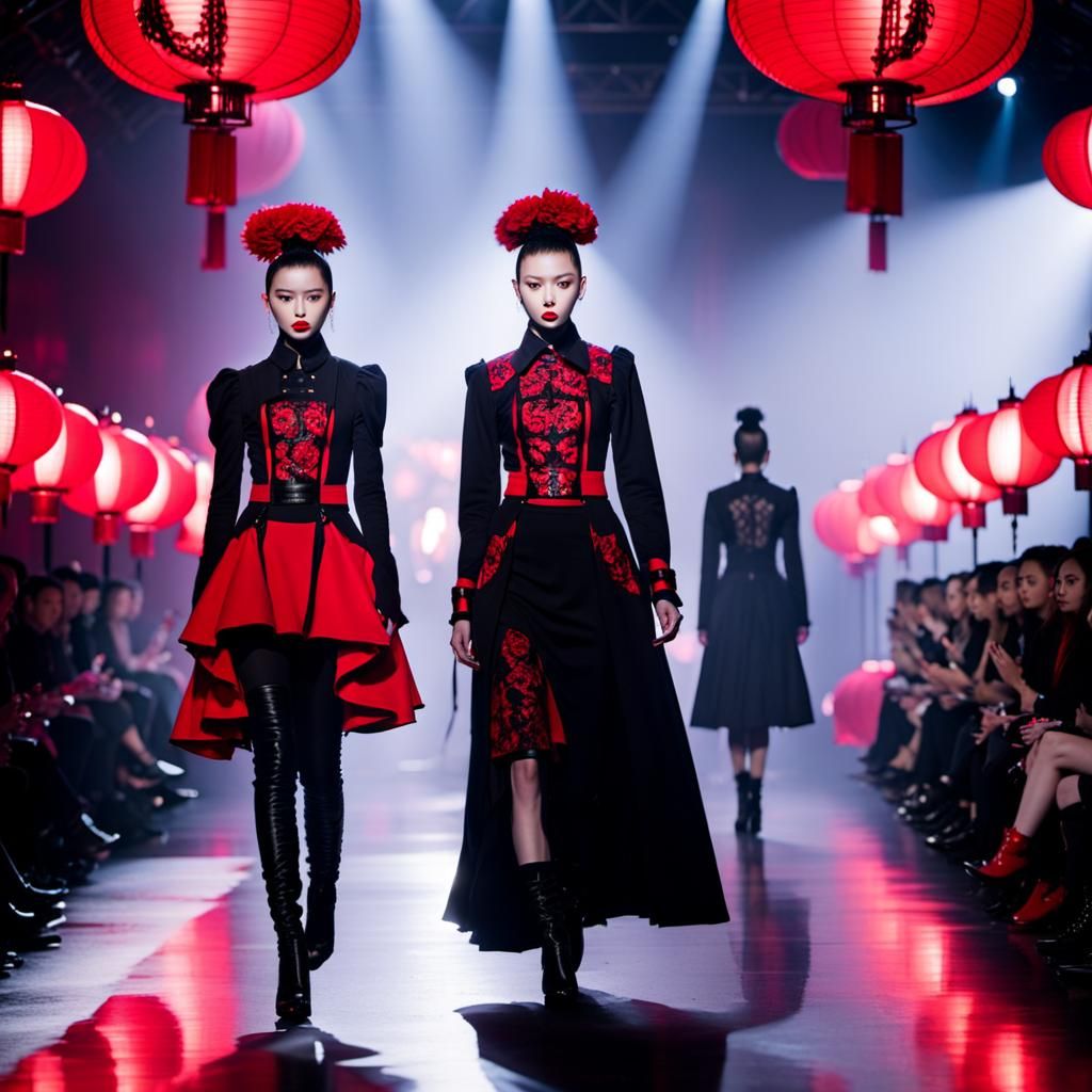 Goth Models Showcase Latest Fashions on Runway