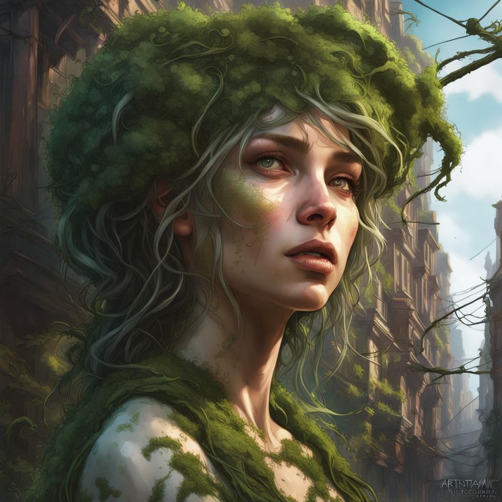 Overgrown City: Nature's Takeover in Hyperdetailed Art