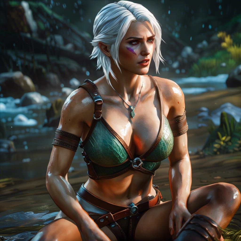 Hyperrealistic Ciri from The Witcher 3 in Bikini