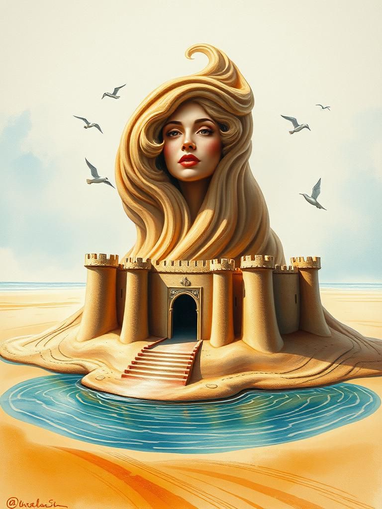 The girl with sand in her hair