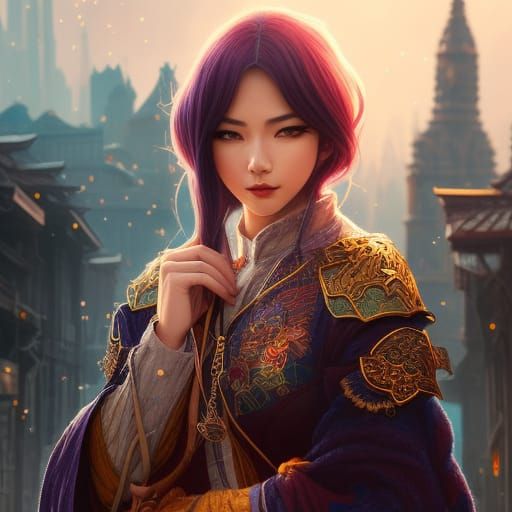 Woman Portrait in Fantasy Digital Art Style