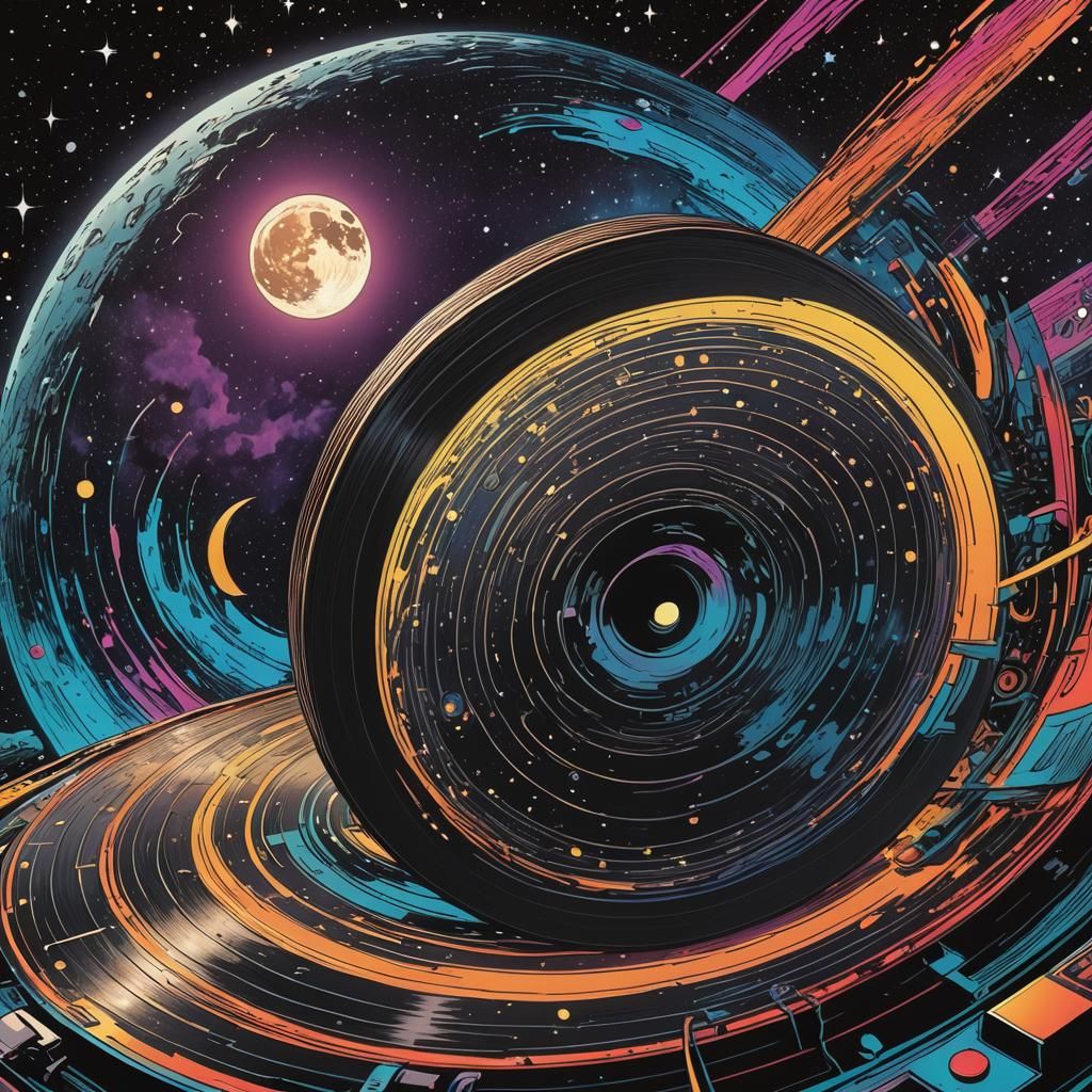 The Moon as a Vinyl Record in Space