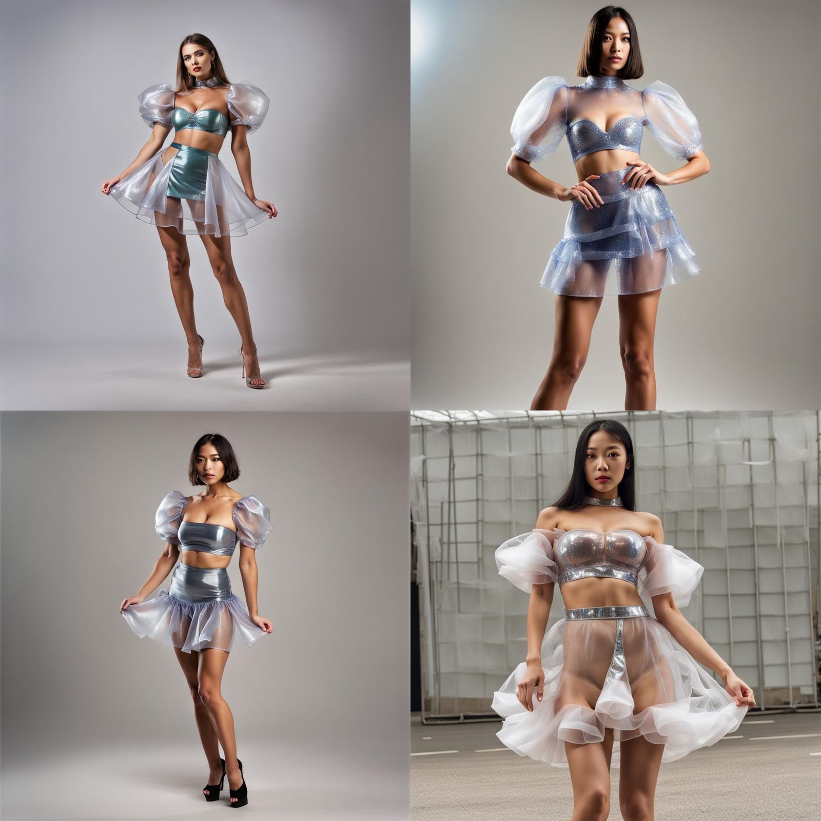 Sparkly Organza Mini Dress with Micro Bikini