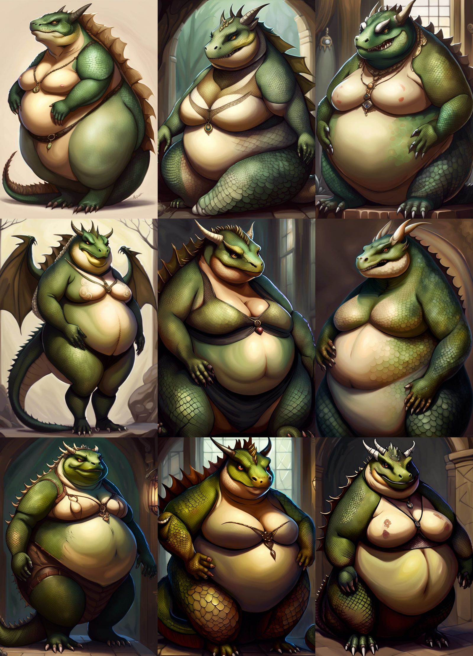 Fantasy Dragon Woman in Lingerie: Semirealistic Digital Art