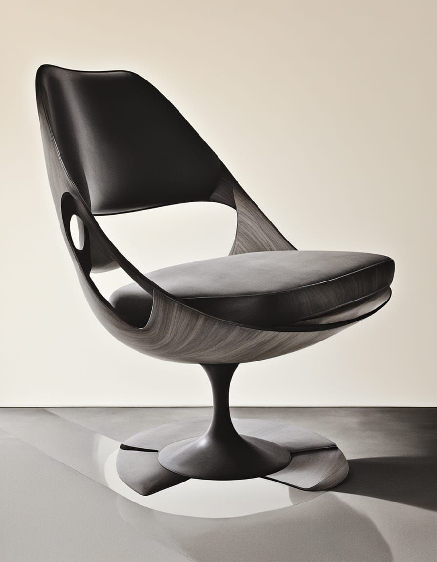 Ink and Wash Tulip Chair Design by Eero Saarinen