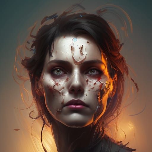 Hyperdetailed Halloween Portrait in Art Nouveau Style