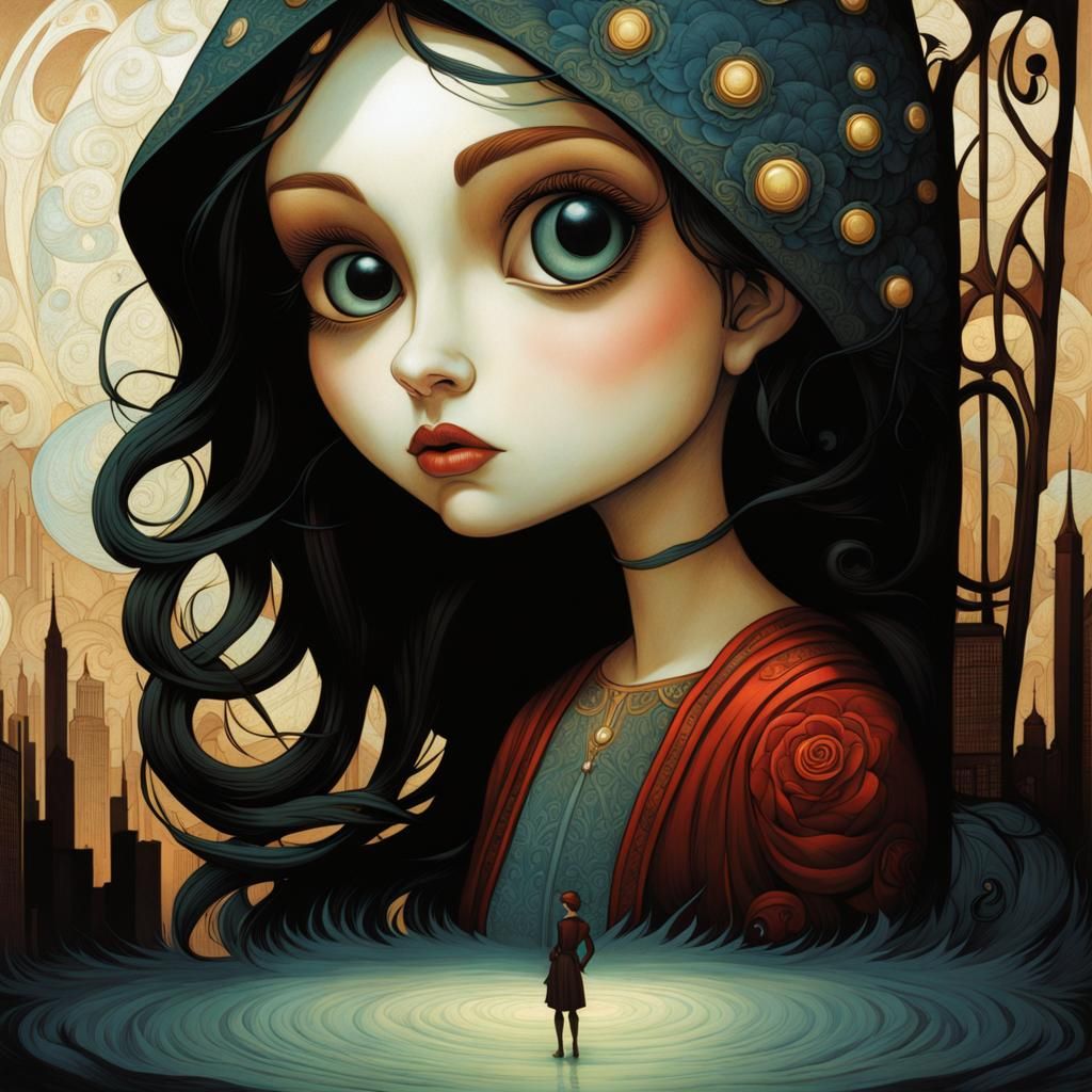 Busy City in Art Nouveau Style, 8K