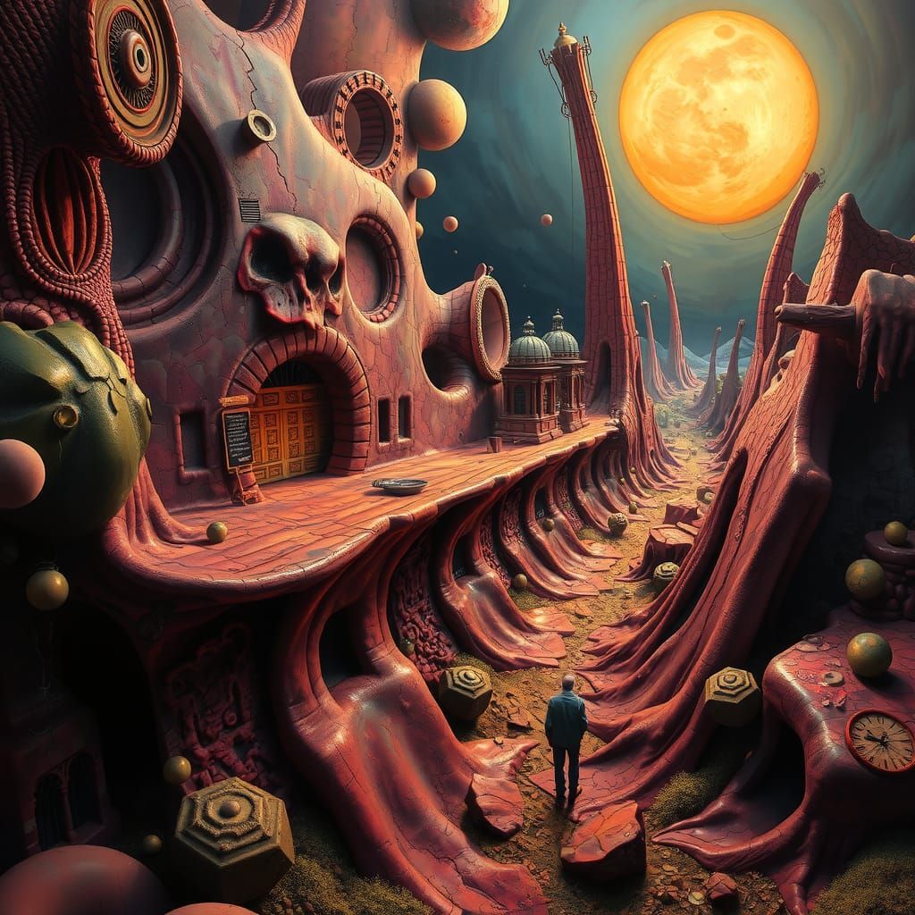 Surreal Distorted Reality in a Surrealist Style