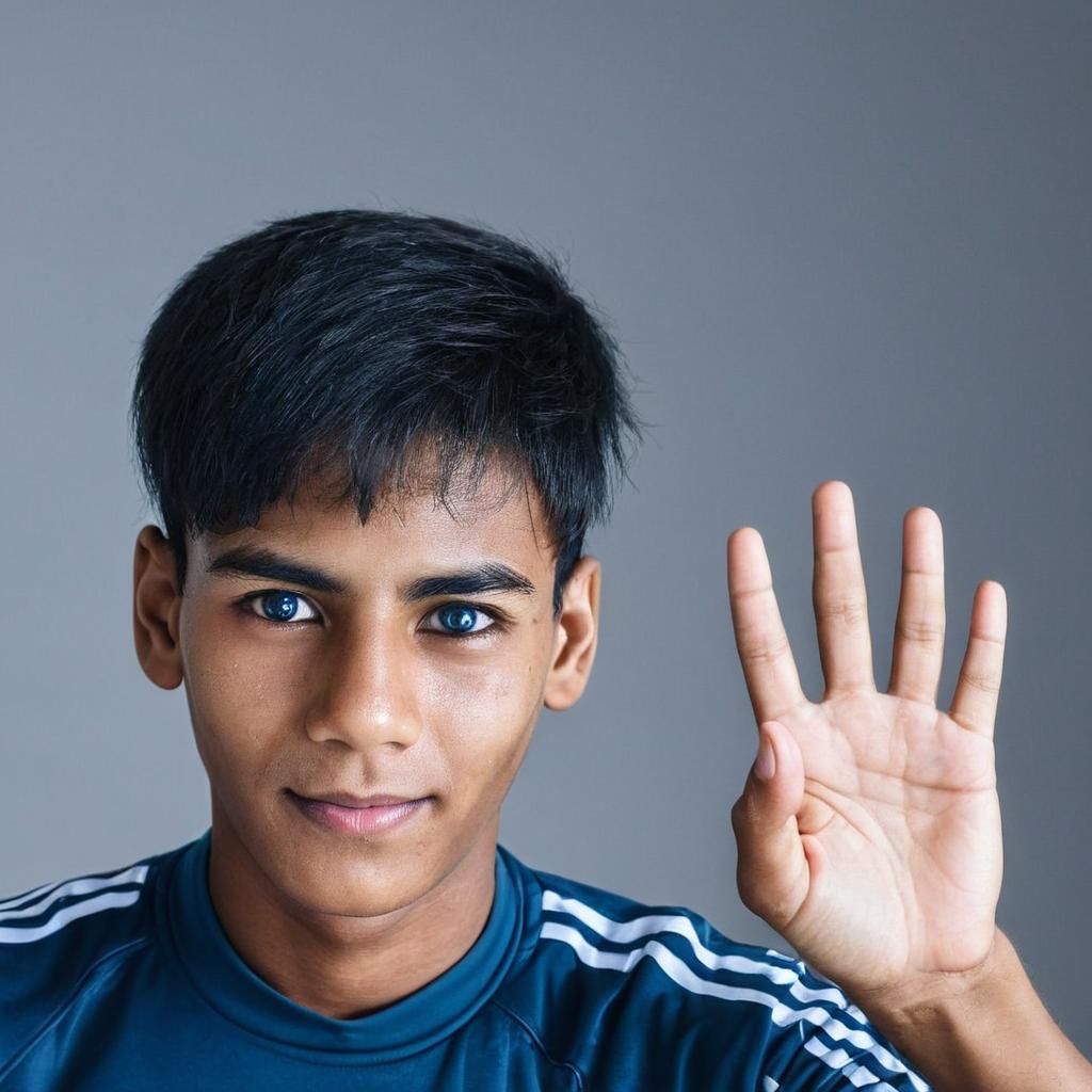 Cinematic Portrait of Person Saying Hello in Studio