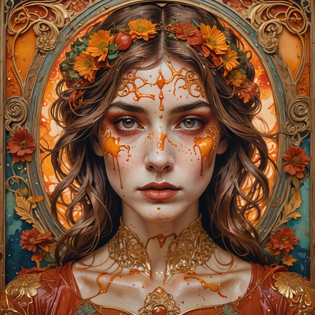 Tomato Soup Portrait in Art Nouveau Style