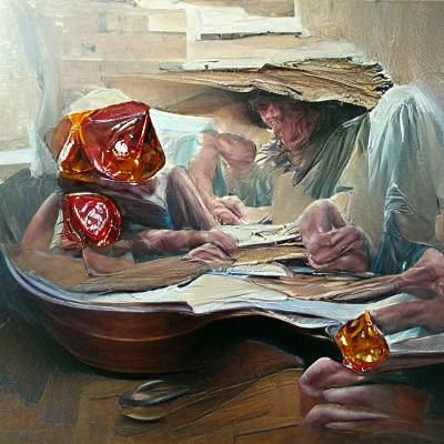 Dungeons and Dragons Scene as Oil Painting