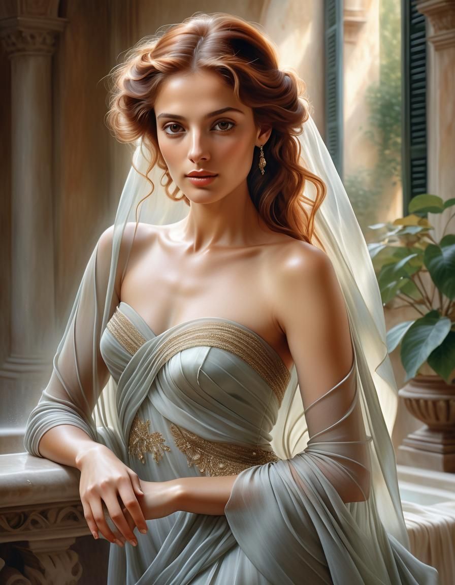 Portrait of an Enchanting Italian Woman