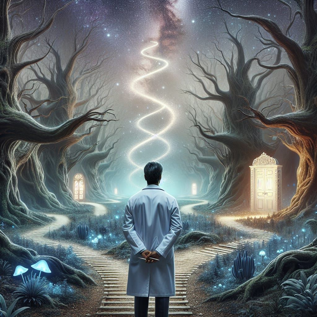 Doctor at Crossroads in Enchanted Forest