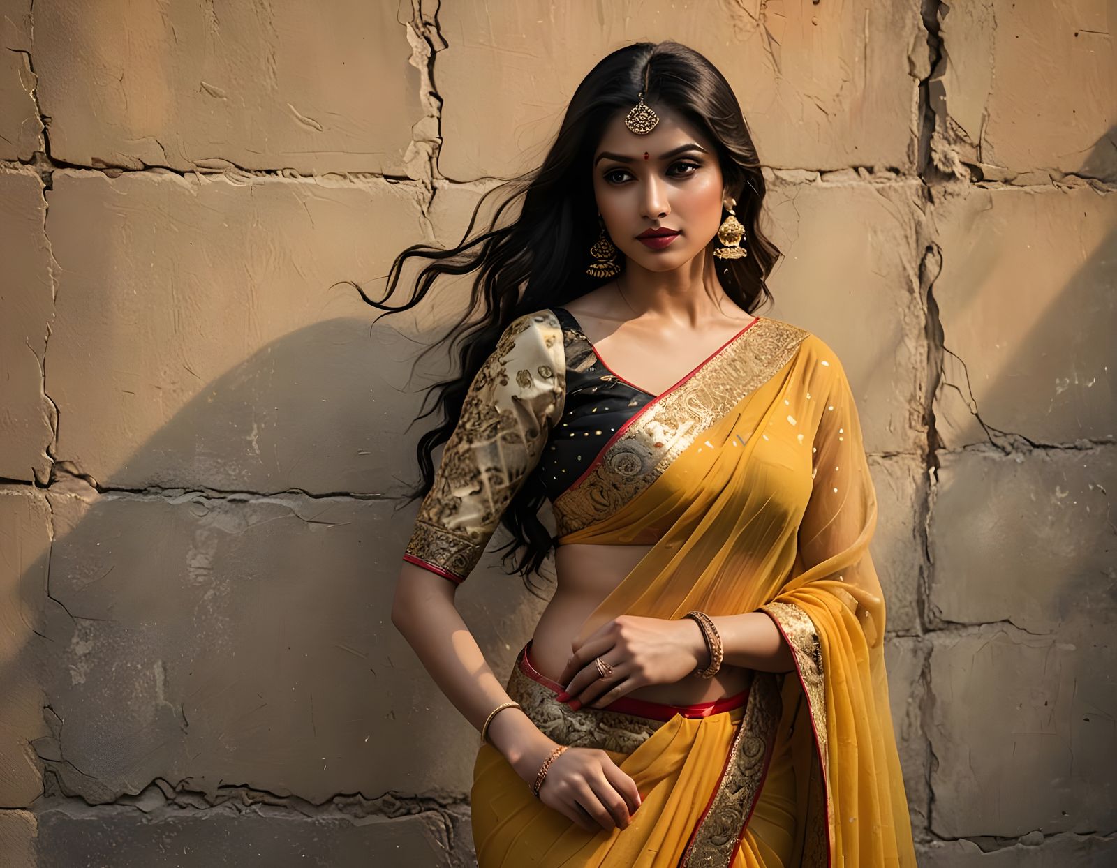 Ethereal Indian Goddess in Sensual Pose