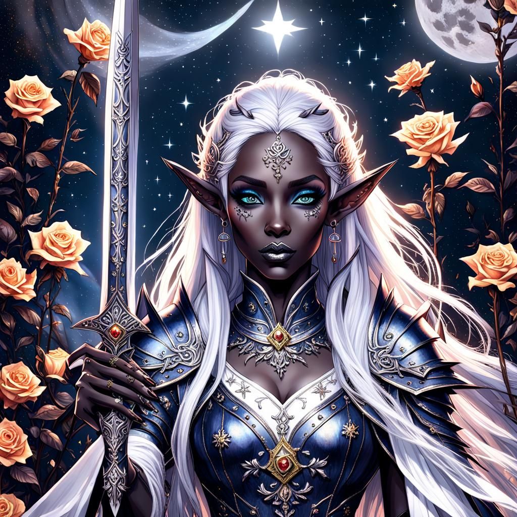 Drow Elf Princess in Gothic Fairycore Style