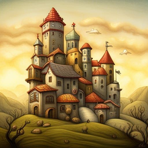 Charming Little Town Inspired by Classic Illustrators