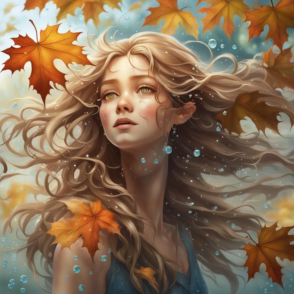 Maple Tree Nymph in Airbrush Style