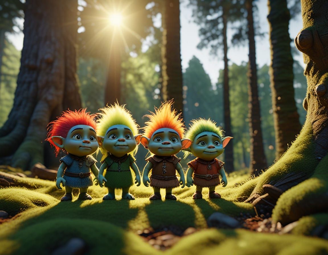 Troll Dolls and Shrek in Burton Style