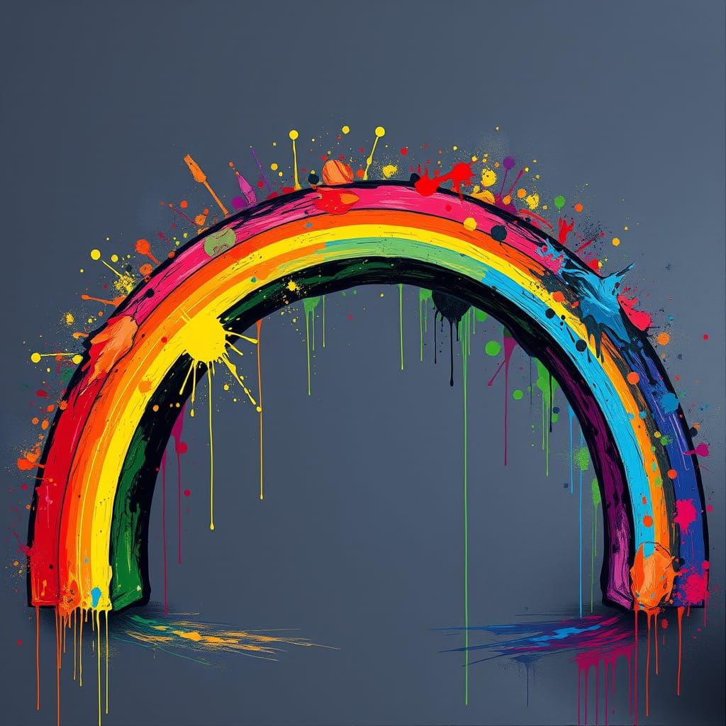 Vibrant Graffiti Arch Melts in Rainbow Hues