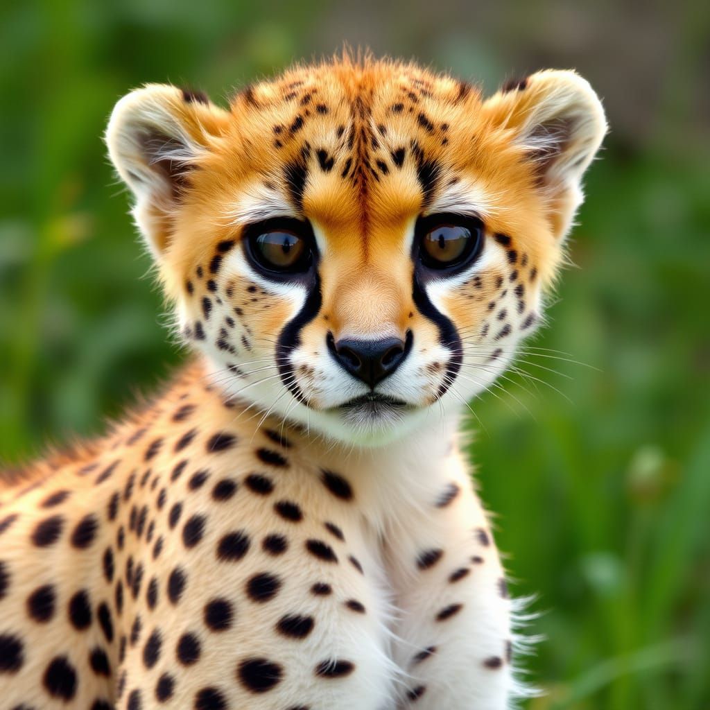 Cute Baby Cheetah Portrait